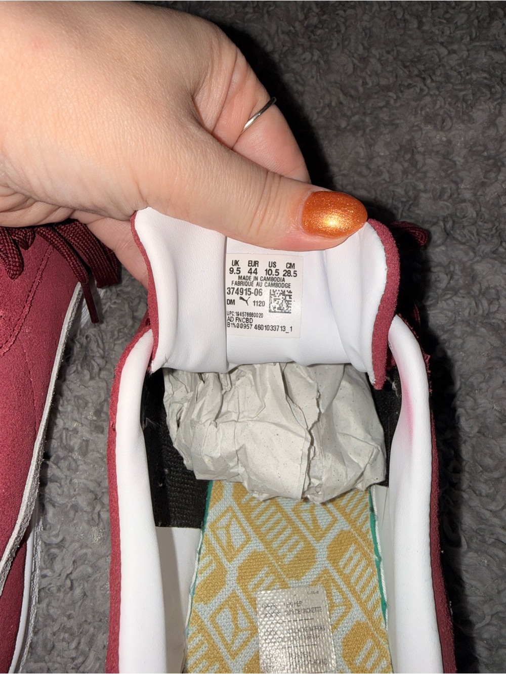 PUMA Men’s Red Suede Classic Sneaker - Picture 3 of 4